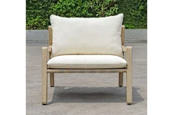 Strapped Outdoor Lounge Chair In Honey