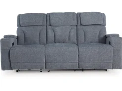 Studio Cave 2 Power Sofa W/ Drop Down Table In Steel