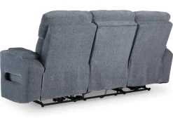 Studio Cave 2 Power Sofa W/ Drop Down Table In Steel