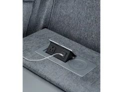 Studio Cave 2 Power Sofa W/ Drop Down Table In Steel