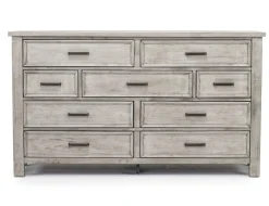 Sullivan Panel Bed W/ Storage, Dresser, Mirror & Nightstand In Drift Gray, Queen