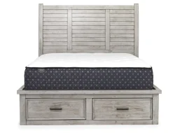 Sullivan Panel Bed W/ Storage In Drift Gray, Queen