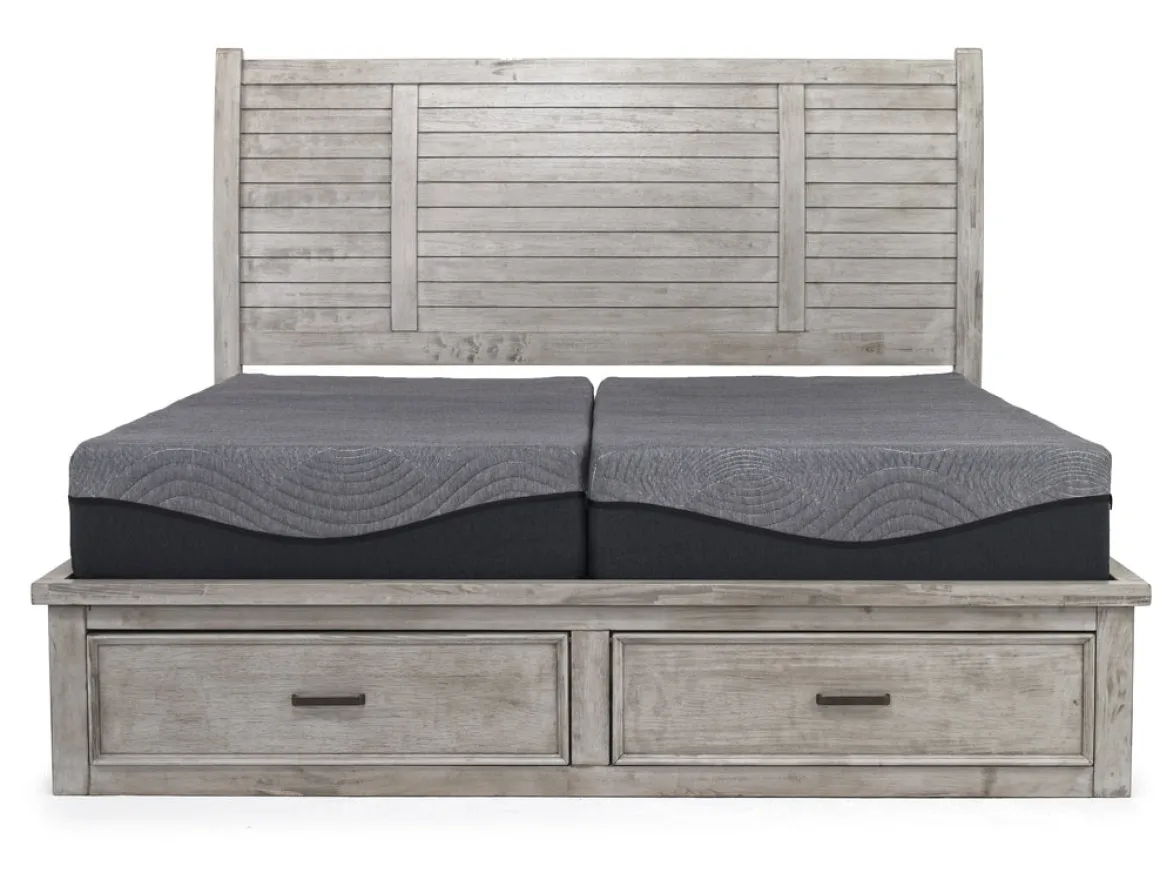 Sullivan Panel Bed W/ Storage In Drift Gray, Queen