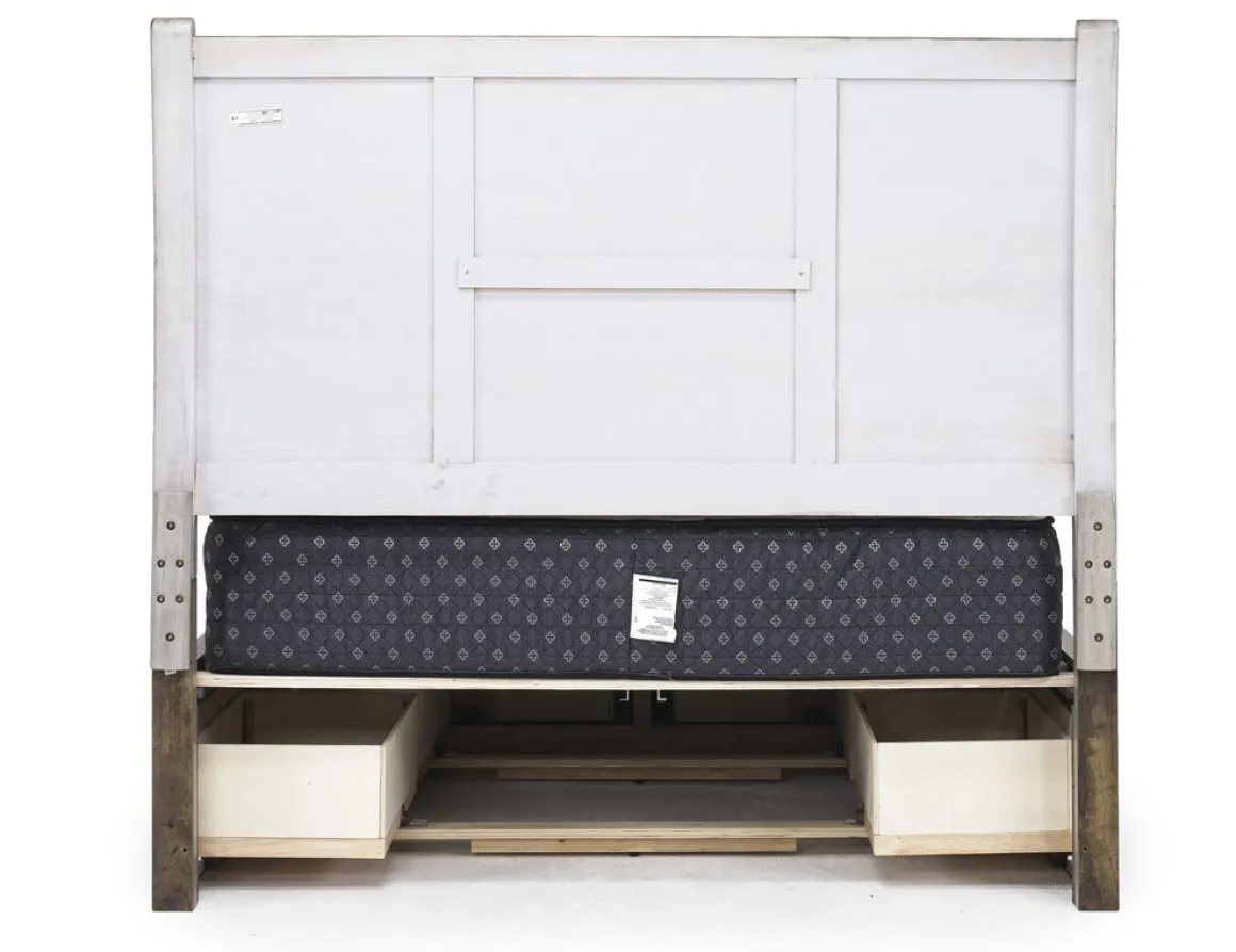 Sullivan Panel Bed W/ Storage In Drift Gray, Queen