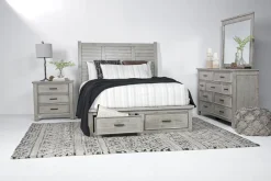 Sullivan Panel Bed W/ Storage In Drift Gray, Queen