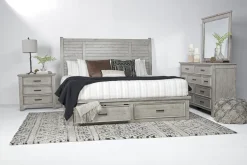 Sullivan Panel Bed W/ Storage In Drift Gray, Queen