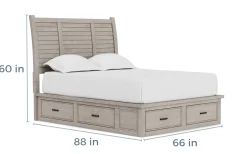 Sullivan Panel Bed W/ Storage In Drift Gray, Queen