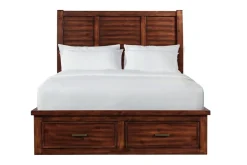 Sullivan Panel Bed W/ Storage In Drift Gray, Queen