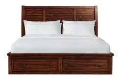 Sullivan Panel Bed W/ Storage In Drift Gray, Queen