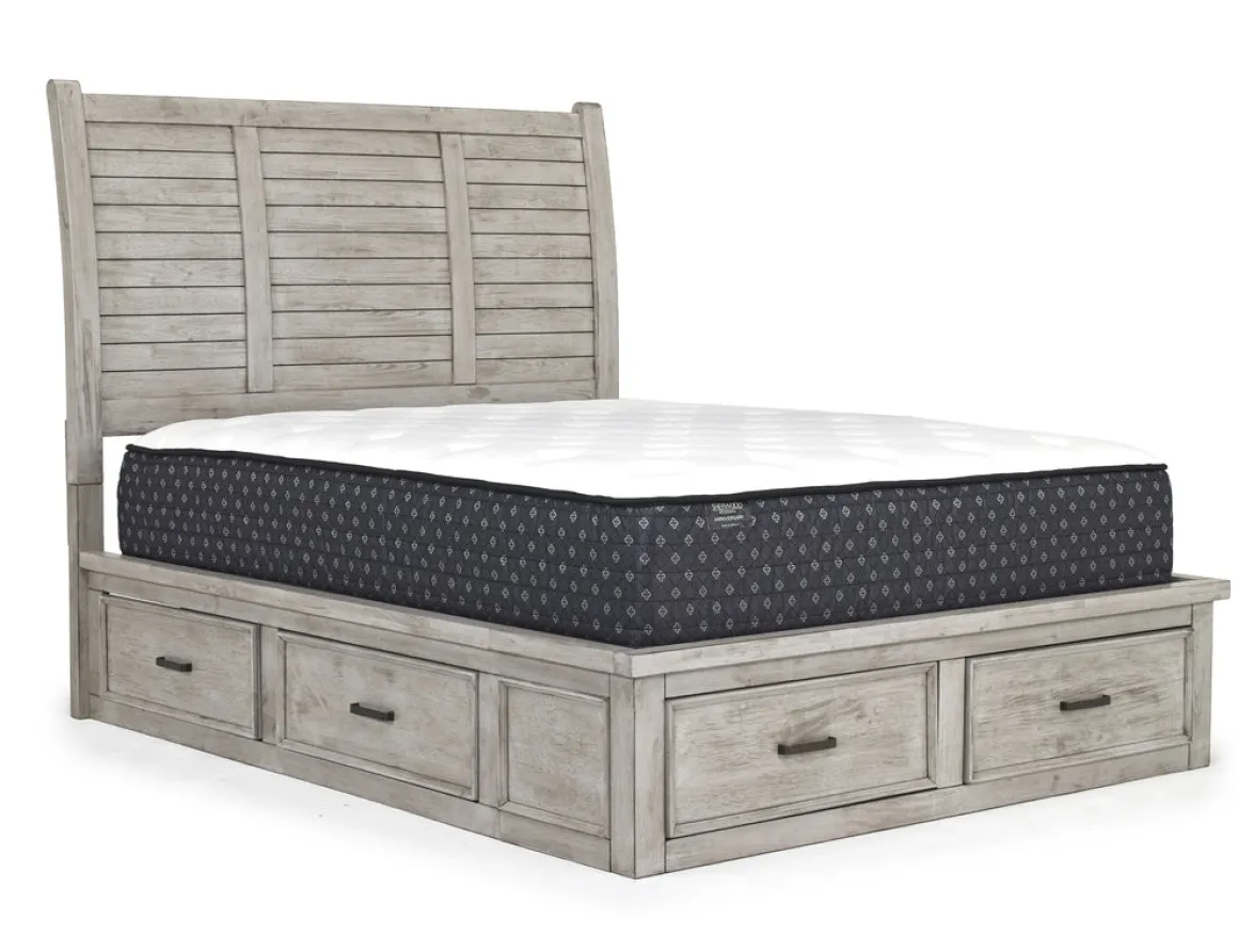 Sullivan Panel Bed W/ Storage In Drift Gray, Queen