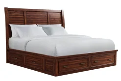 Sullivan Panel Bed W/ Storage In Drift Gray, Queen