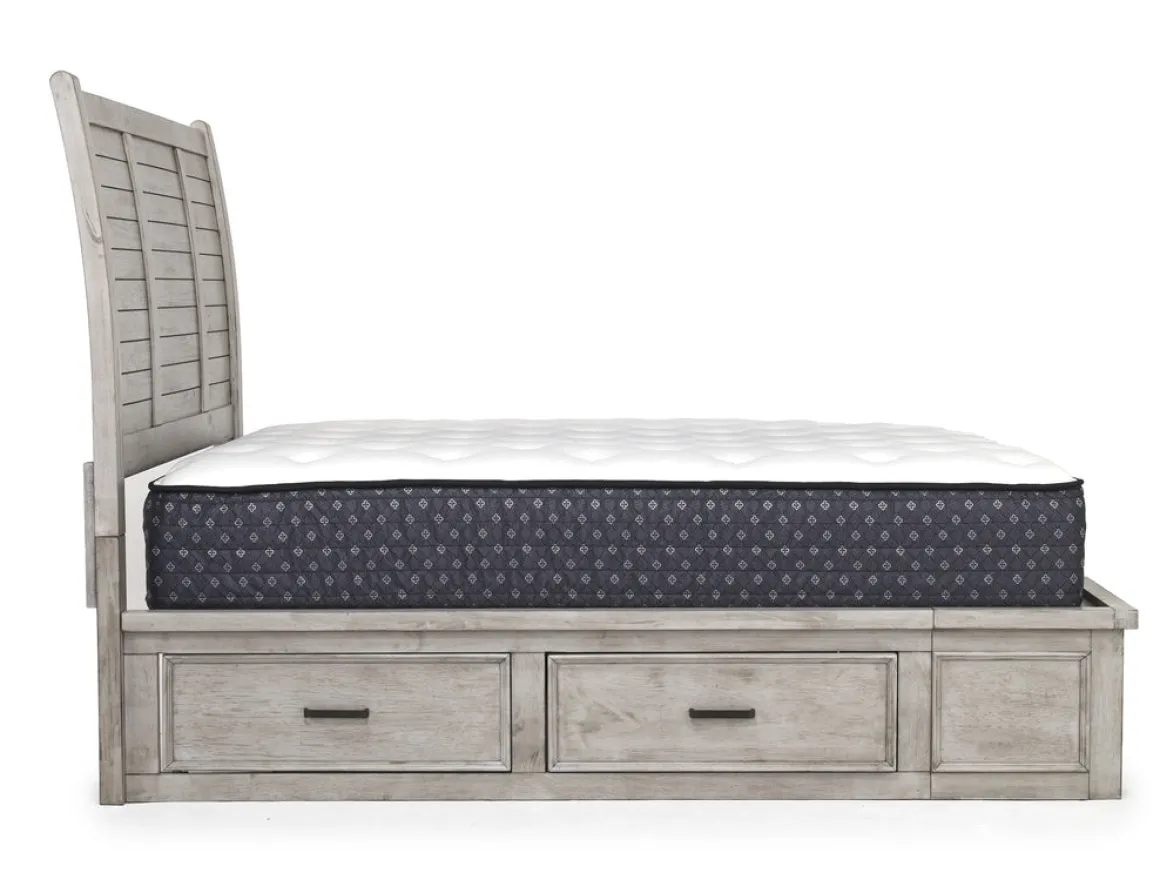 Sullivan Panel Bed W/ Storage In Drift Gray, Queen