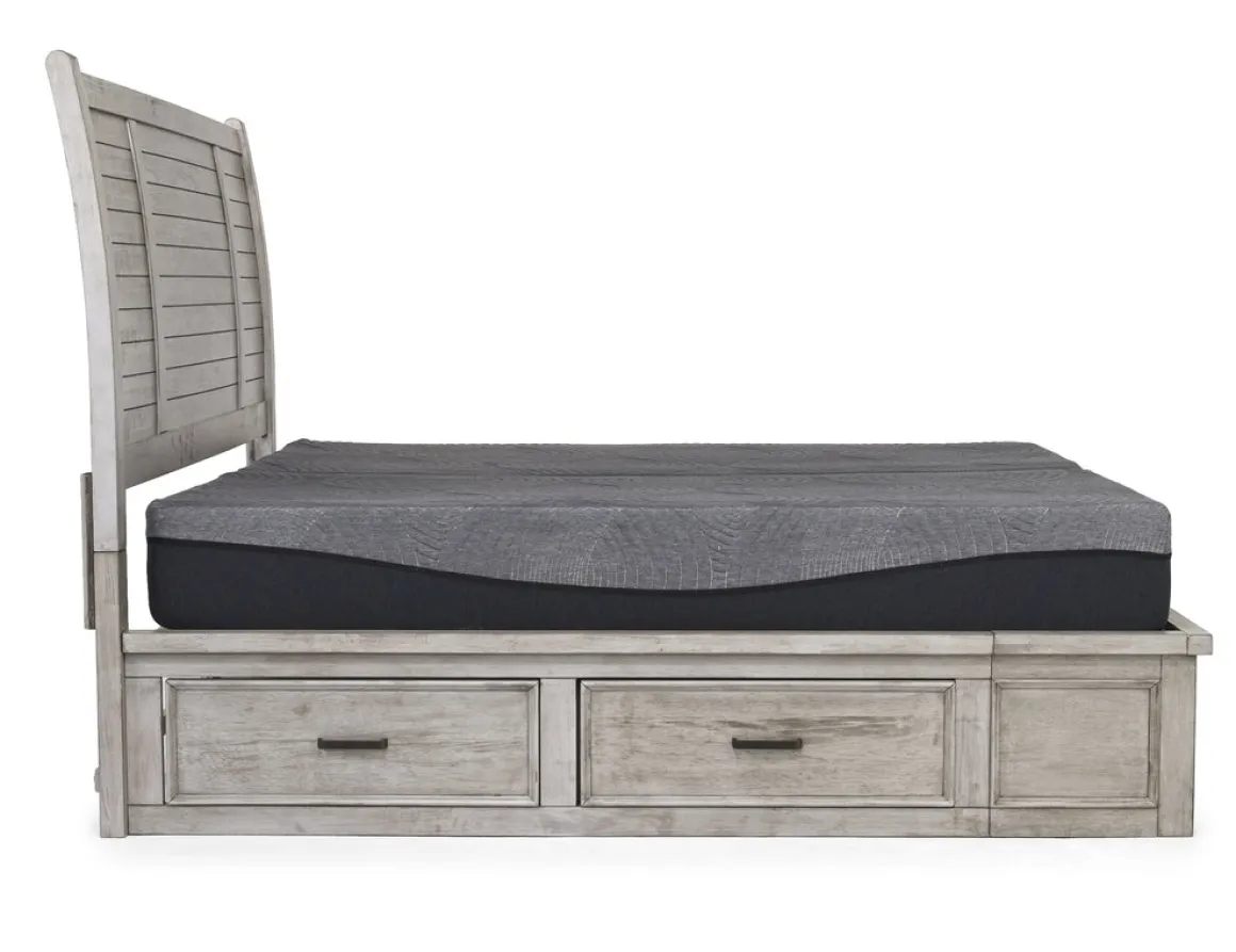 Sullivan Panel Bed W/ Storage In Drift Gray, Queen