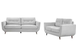 Sussex Sofa & Loveseat In Light Gray