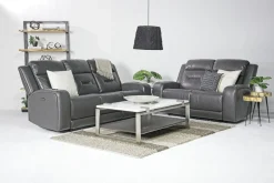 Tahoe 2 Power Sofa In Charcoal