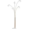 Taliya Arc Floor Lamp In Champagne/White