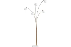 Taliya Arc Floor Lamp In Champagne/White