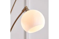 Taliya Arc Floor Lamp In Champagne/White