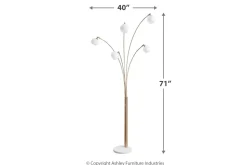 Taliya Arc Floor Lamp In Champagne/White