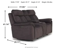 Tate 2 Power Console Loveseat In Dove