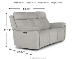 Tate 2 Power Sofa In Mink