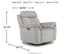 Tate Power Gliding Recliner In Dove