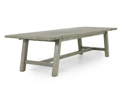 Telluride Dining Table & 4 X-Back Chairs & Bench In Driftwood