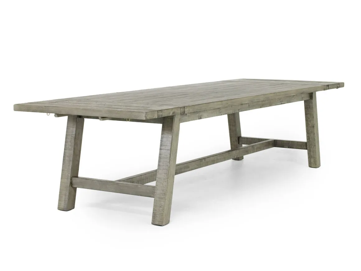 Telluride Dining Table & 4 X-Back Chairs & Bench In Driftwood
