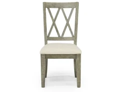 Telluride Dining Table & 4 X-Back Chairs & Bench In Driftwood