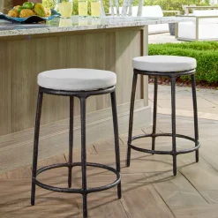 Thayer Outdoor Counter Height Stool In Bronze