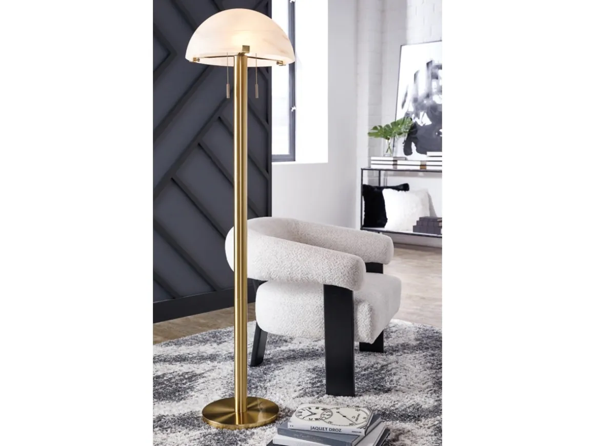 Tobbinsen Floor Lamp In Brass Finish