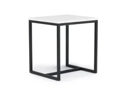 Torin End Table In White Marble/Black