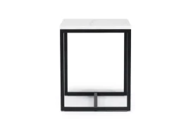 Torin End Table In White Marble/Black