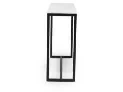 Torin Sofa Table In White Marble/Black