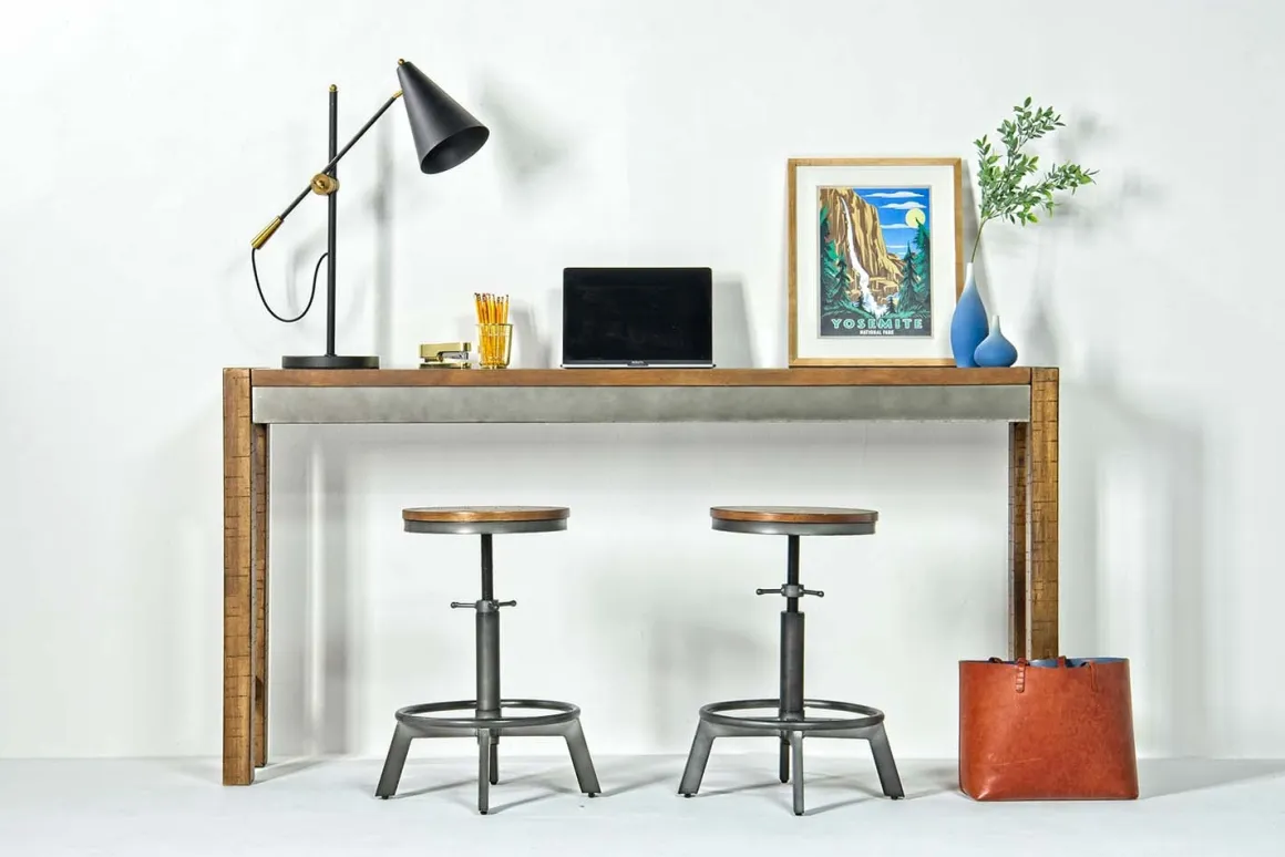 Torjin Counter Height Sofa Bar Table In Brown