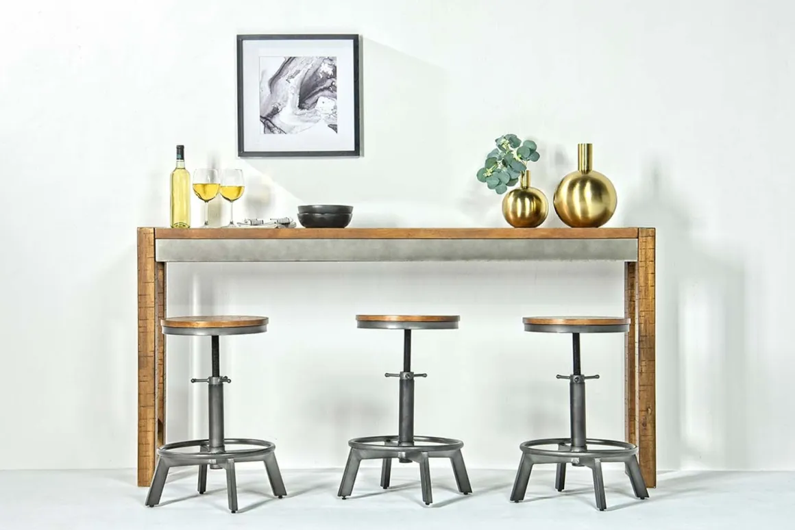Torjin Counter Height Sofa Bar Table In Brown