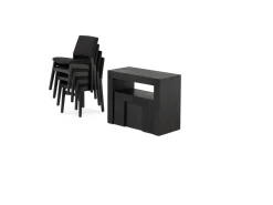 Transformer Extendable Dining Table, 4 Chairs & Bench In Scandinavian Oak