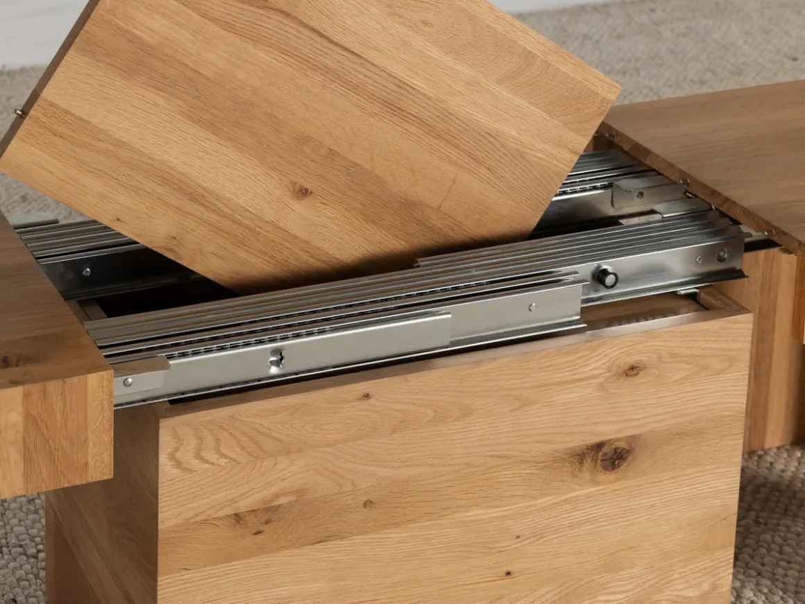 Transformer Round Extendable Dining Bench In Smoked Hickory Dark Gray