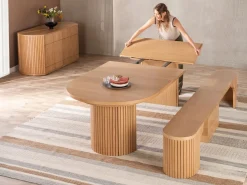 Transformer Round Extendable Dining Table In Scandinavian Oak
