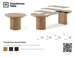 Transformer Round Extendable Dining Table In Scandinavian Oak