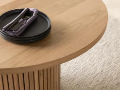 Transformer Round Extendable Dining Table & 4 Chairs In Scandinavian Oak