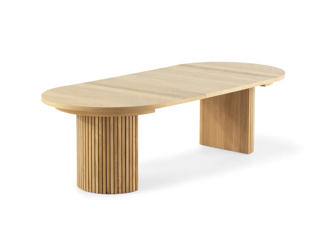 Transformer Round Extendable Dining Table & 4 Chairs In Scandinavian Oak