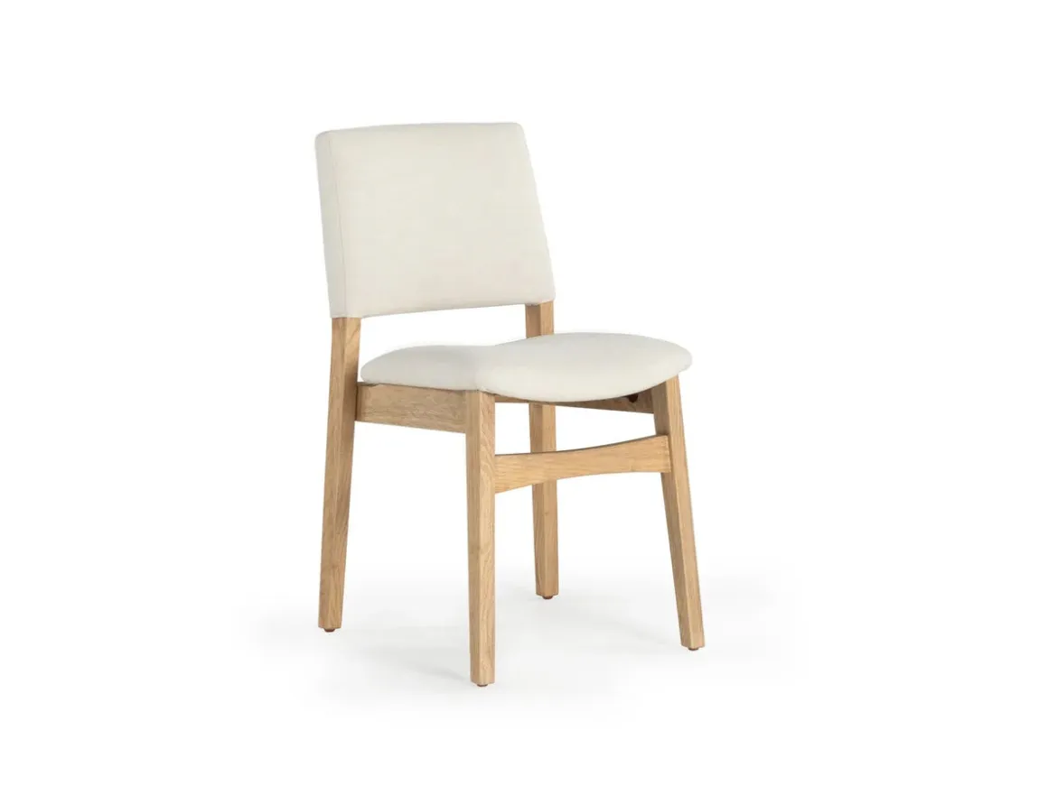 Transformer Stackable Side Chair In Scandinavian Oak & Creamy