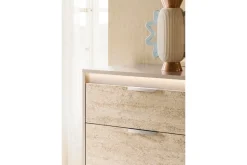Tullia Dresser W/ Lights In Pearl Line/Eco Stone