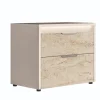 Tullia Nightstand In Pearl Line/Travertino Eco Stone