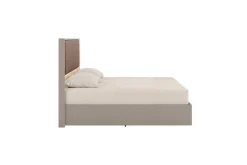 Tullia Upholstered Panel Bed In Pearl Line/Eco Stone, Queen