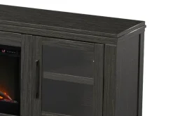 Tybee Fireplace Console In Black, 85 Inch