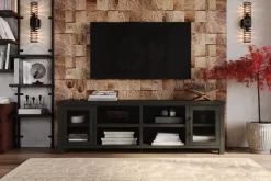 Tybee Media Console In Natural, 85 Inch