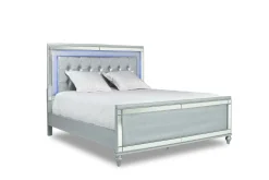 Valentino Panel Bed In White, Twin