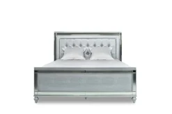 Valentino Panel Bed In White, Twin